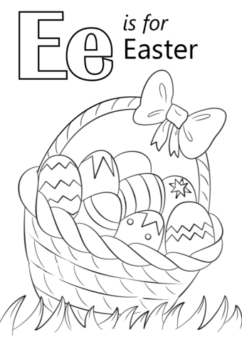 Letter E Is For Easter Coloring Page